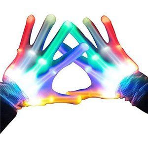 LED Gloves, Light Up Gloves for Kids Birthday Easter Gift Cool Fun Toys for 3-12